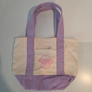 Trader Joe's Mini Canvas Tote Bag Lavender Pink Reusable Bag Spring 2026 Limited